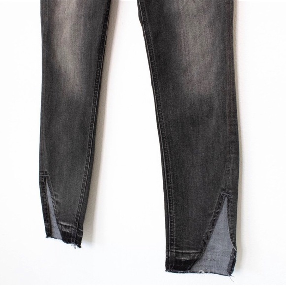 EXPRESS HIGH RISE DENIM PERFECT ANKLE JEAN LEGGINGS, Distressed gray | Sz 2L - Picture 9 of 12